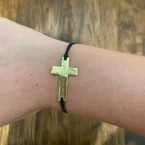 Gold Cross String Bracelet